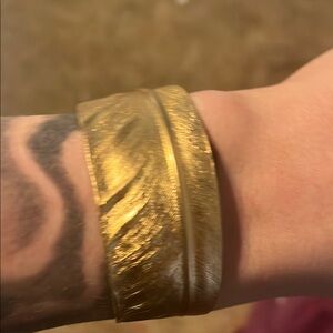 Gold Textured Cuff Bracelet
